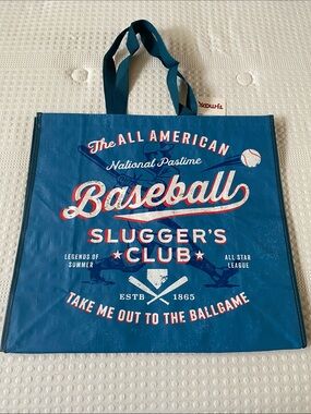 Baseball Slugger's Club Blue Tjmaxx reusable Tote Bag